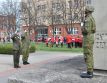 Príslušníci prvej brigády na oslavách oslobodenia miest Topoľčany a Partizánske